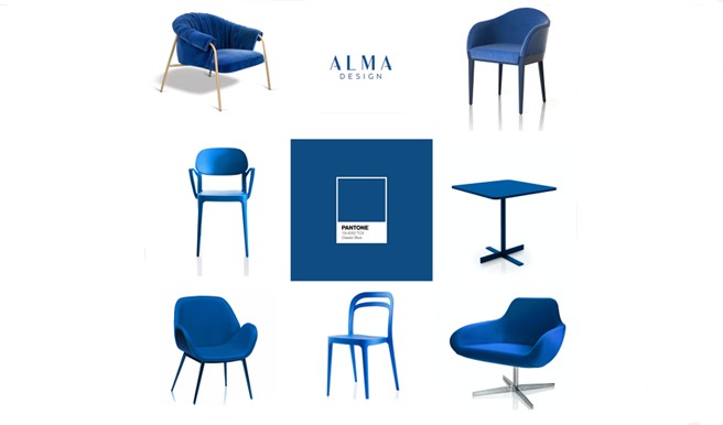 Alma Design家具的新饰面经典蓝
