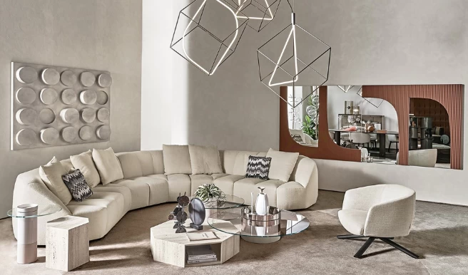 Sophisticated Structured Living Room by Gallotti & Radice