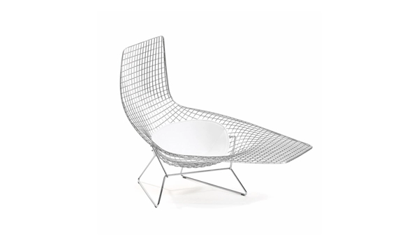 Knoll Bertoia Asymmetric Chaise Outdoor Armchair