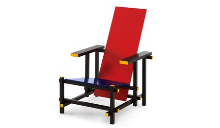 Cassina 635 Red and Blue Armchair